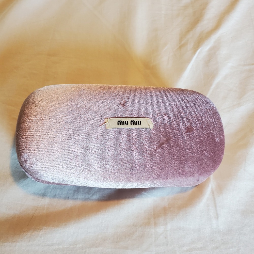 Miu Miu Pink Velvet Hard Sunglasses Eyeglasses Case Designer Luxury
